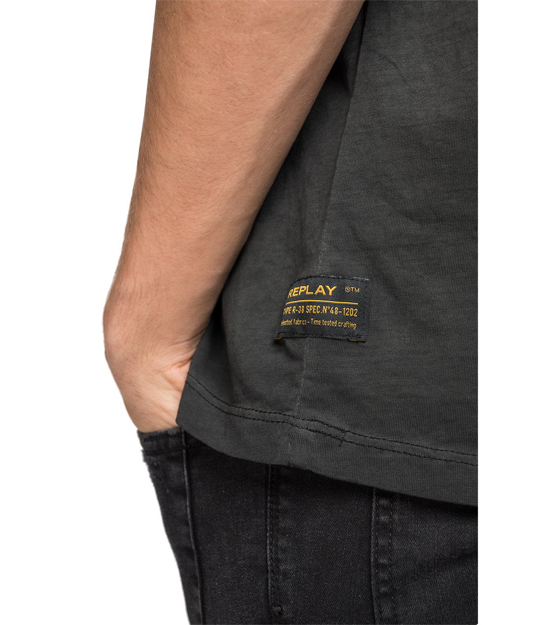 ガーメントダイコットンジャージーARMY Tシャツ 詳細画像 ブラック 7